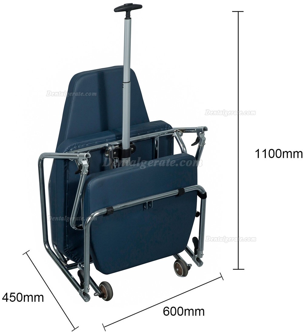 Greeloy GU-P101 Tragbare Zahnarztst&uuml;hle Edelstahlrahmen Instrumententablett mit schwarzem Rucksack